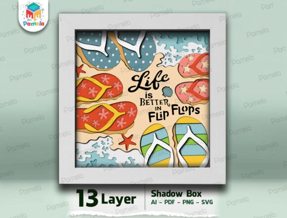 Download Summer Beach Shadow Box SVG - Summer beach shadow box svg Collection