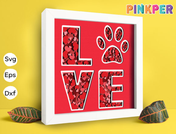 Download Love Paws Paper Cut Light Box Template - Paw Collection