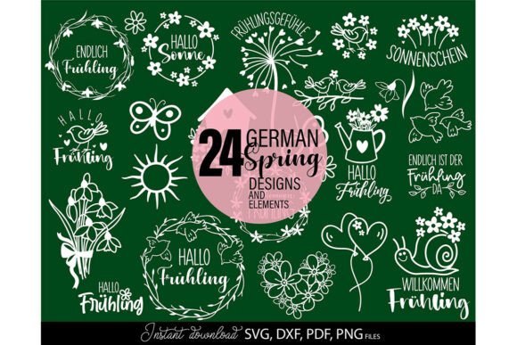 Download German Spring SVG Bundle Hallo Frühling - Spring svg Collection