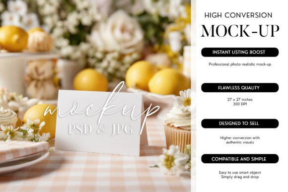 Download 3.5x2 Place Card Mockup PSD Smart Object - Smart object Collection